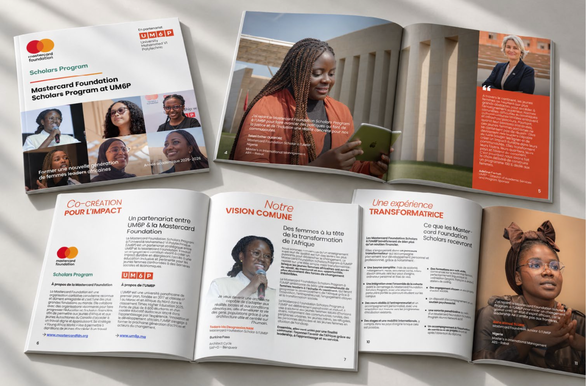 Mastercard Foundation Scholars Program at UM6P — conception éditoriale de brochure