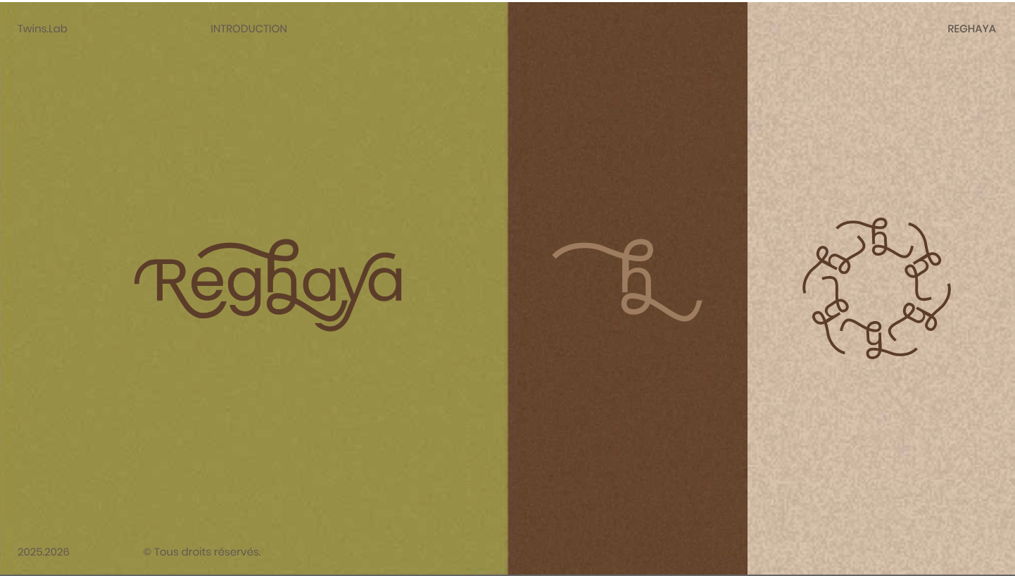 Reghaya — logo, monogramme et motif de l’identité visuelle