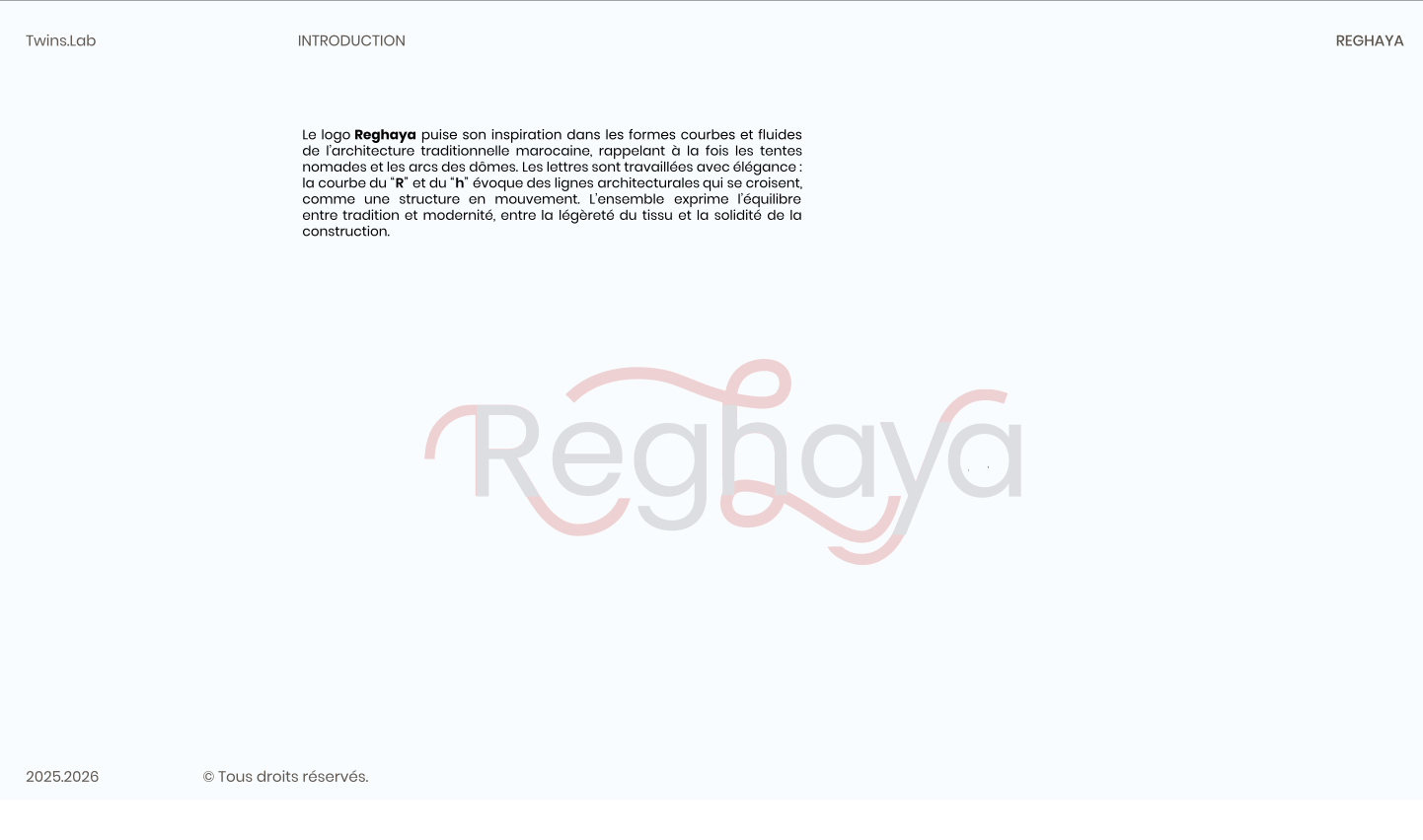 Reghaya — construction et inspiration du logotype