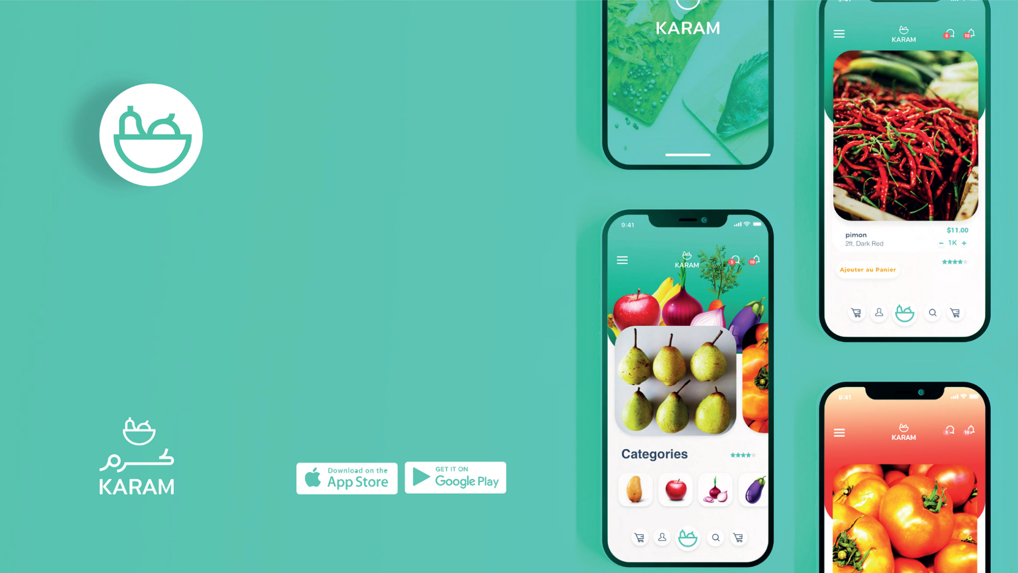 Karam — écrans de navigation et de commande mobile