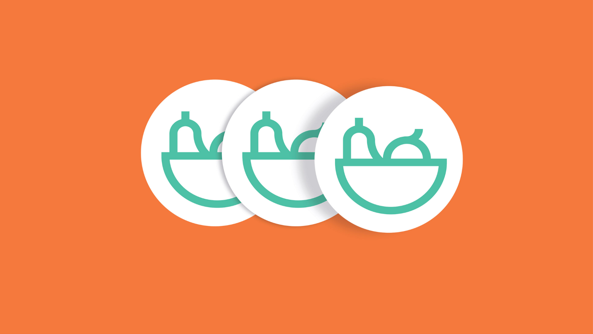 Karam — variations du symbole du logo sur fond orange